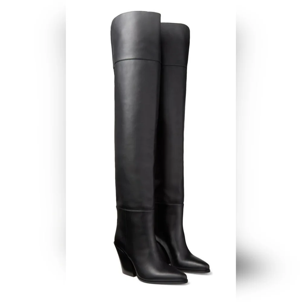 Jimmy Choo 100% Leather Maceo 85mm Over-The-Knee Boots - Picture 3 of 15
